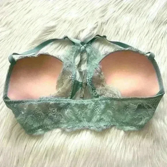 Victoria's Secret Very Sexy Racerback Push-Up Bra Rhinestone Bling 36C - Picture 4 of 5